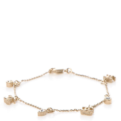 Chanel Crystal Charm CC Bracelet Gold 1 of 4