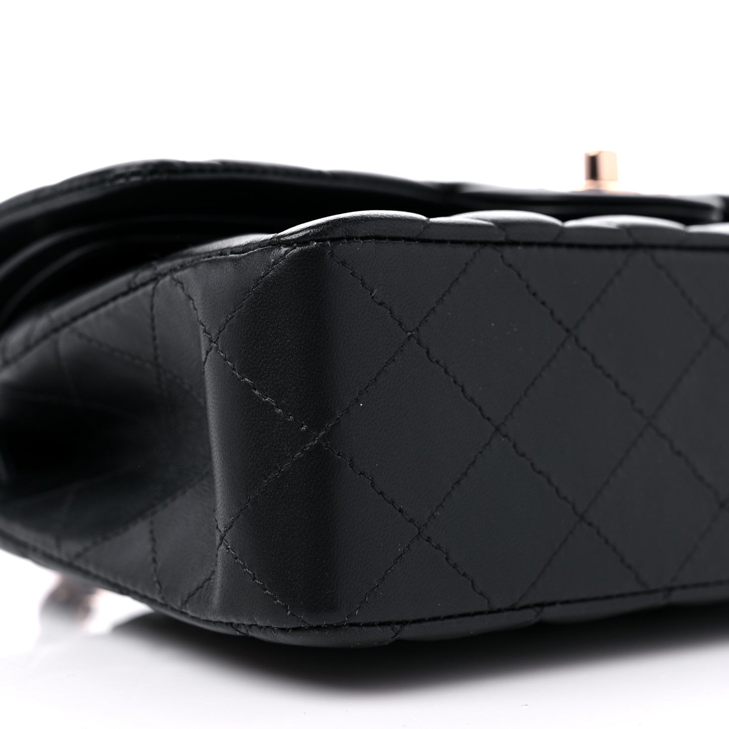 Lambskin Quilted Small Double Flap Black