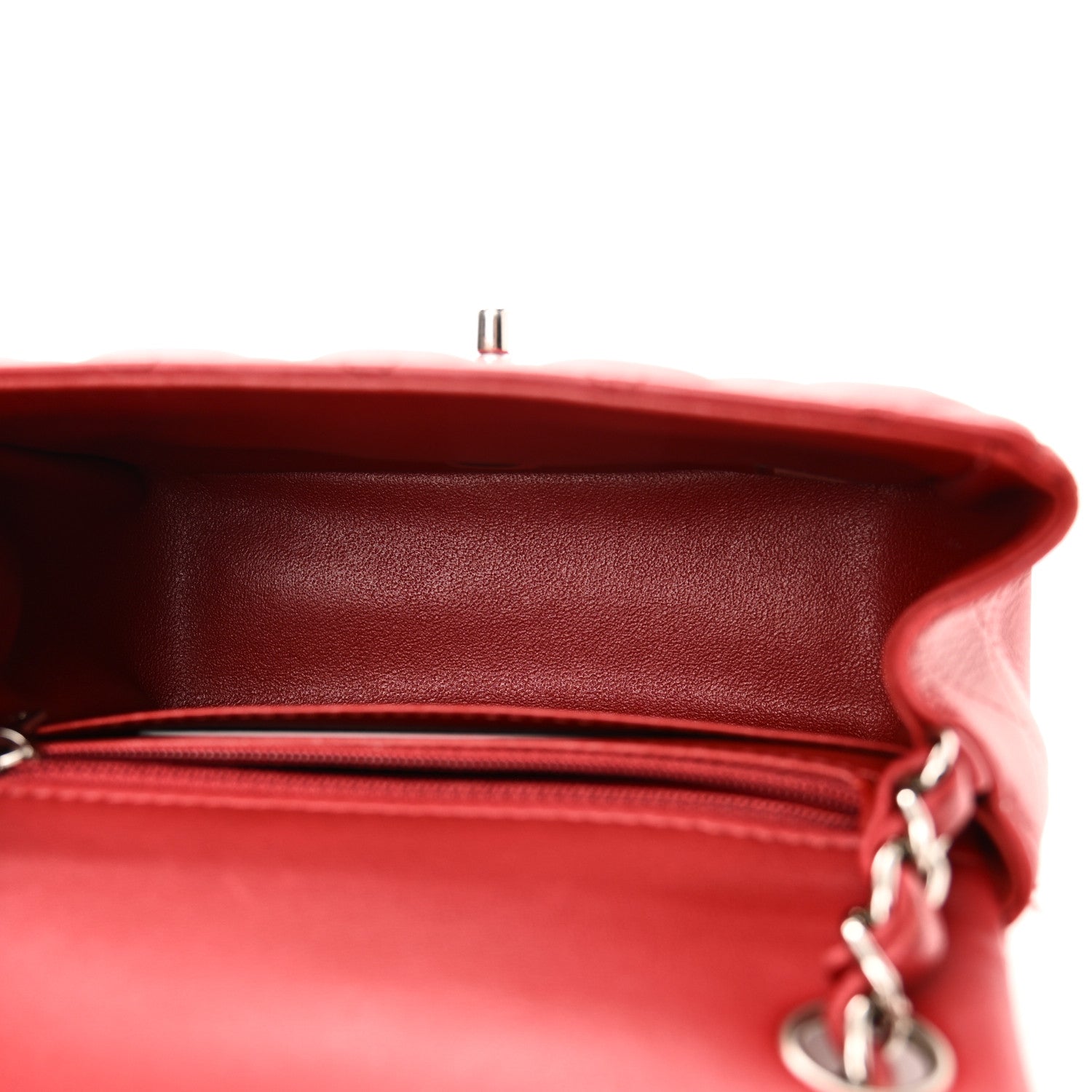 Chanel Lambskin Quilted Mini Square Flap Red 5 of 13