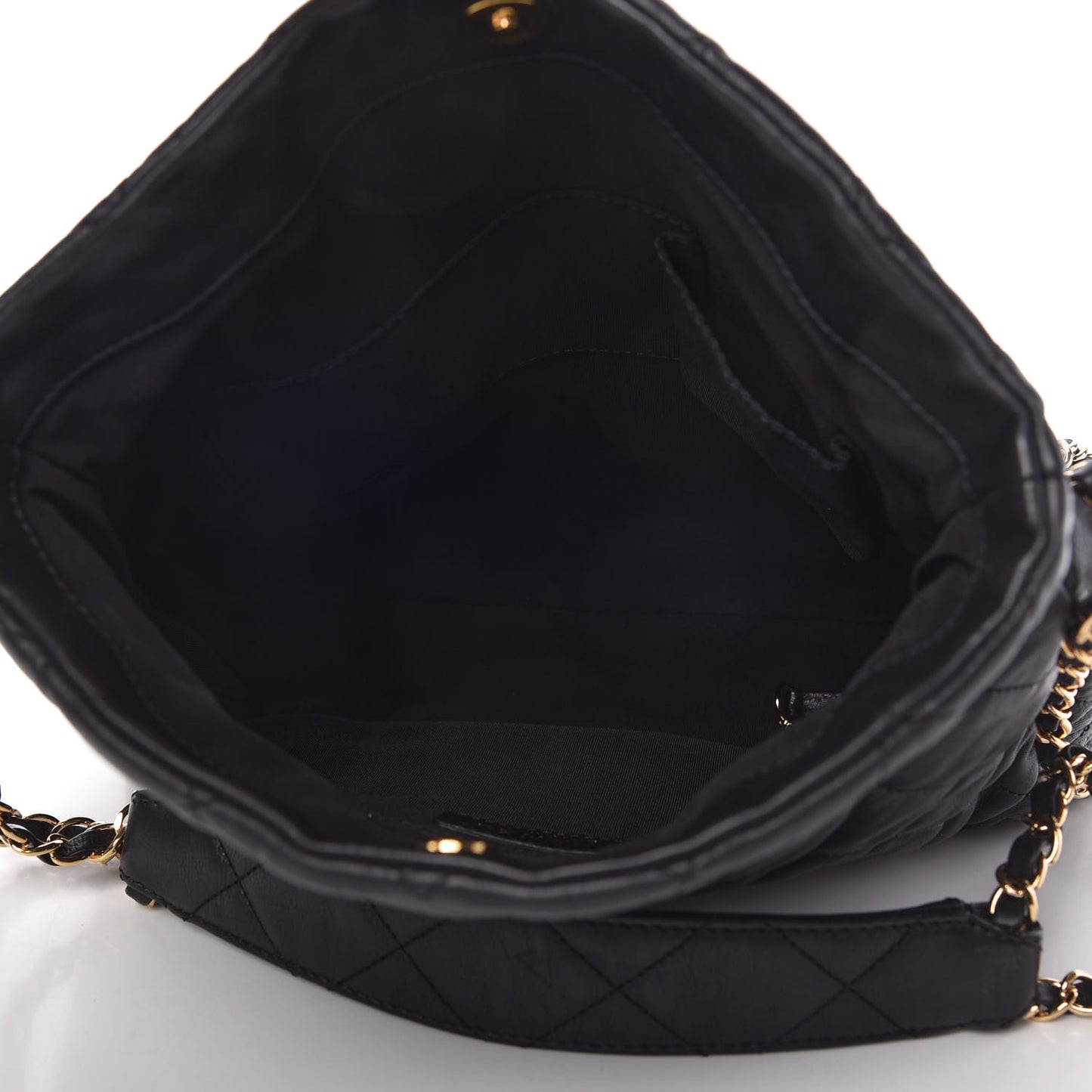 Calfskin Quilted Medium Chain Me Hobo Black