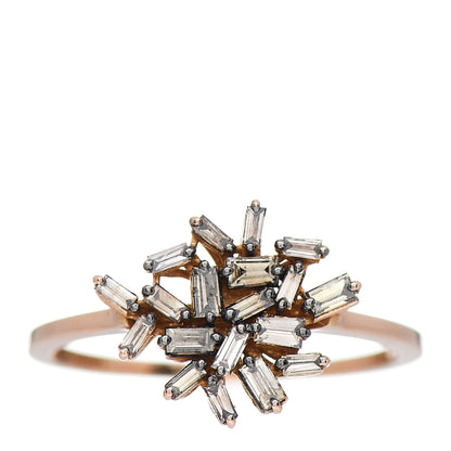 Suzanne Kalan 18K Rose Gold Brown Diamond Fireworks Cluster Ring 53 6.25 1 of 5