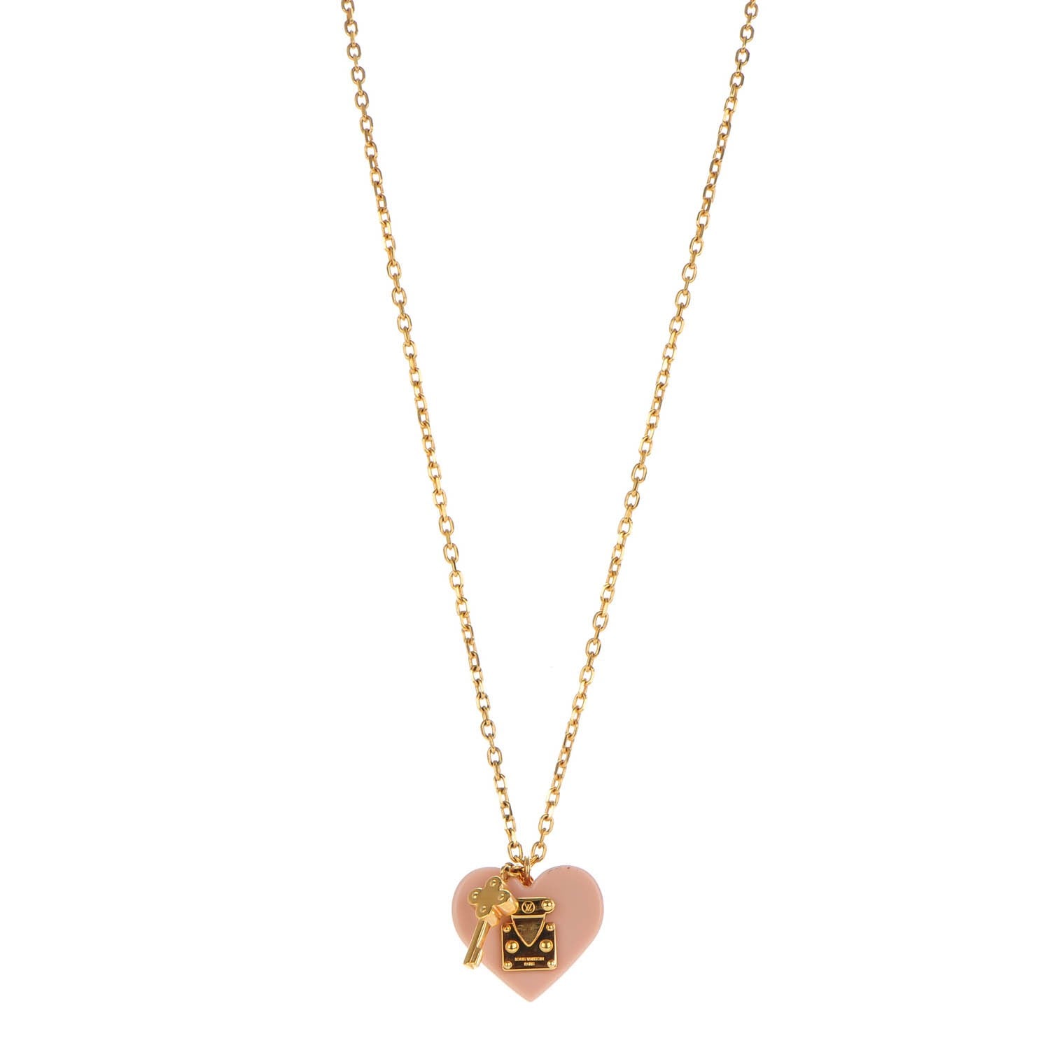 Louis Vuitton Lock Me Heart Necklace Rose Velours 1 of 5