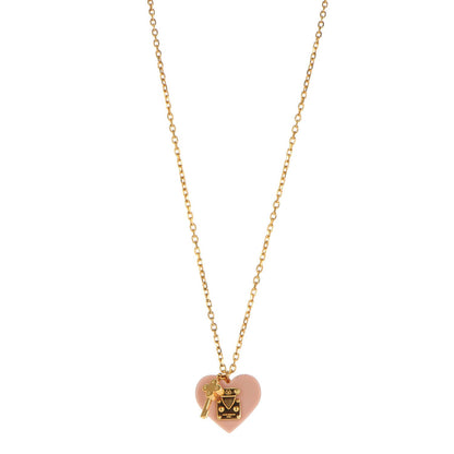 Louis Vuitton Lock Me Heart Necklace Rose Velours 1 of 5