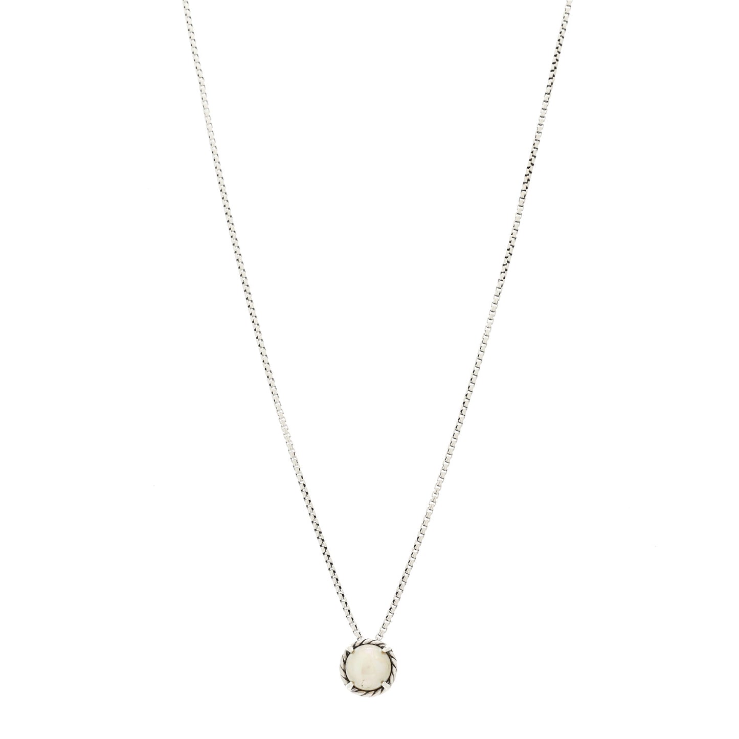 Sterling Silver Cultured Pearl 8mm Petite Chatelaine Pendant Necklace