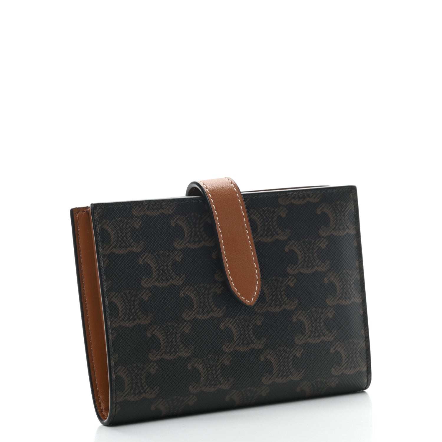 Celine Canvas Triomphe Medium Strap Wallet Tan 3 of 8