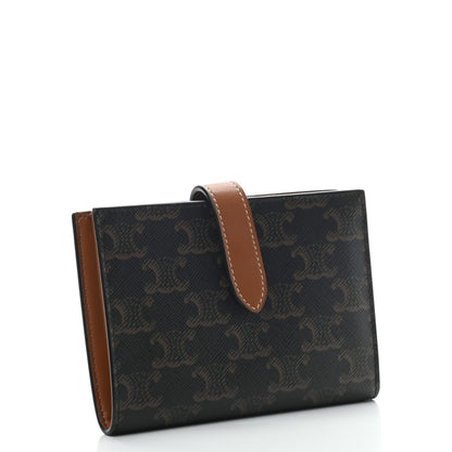 Celine Canvas Triomphe Medium Strap Wallet Tan 3 of 8