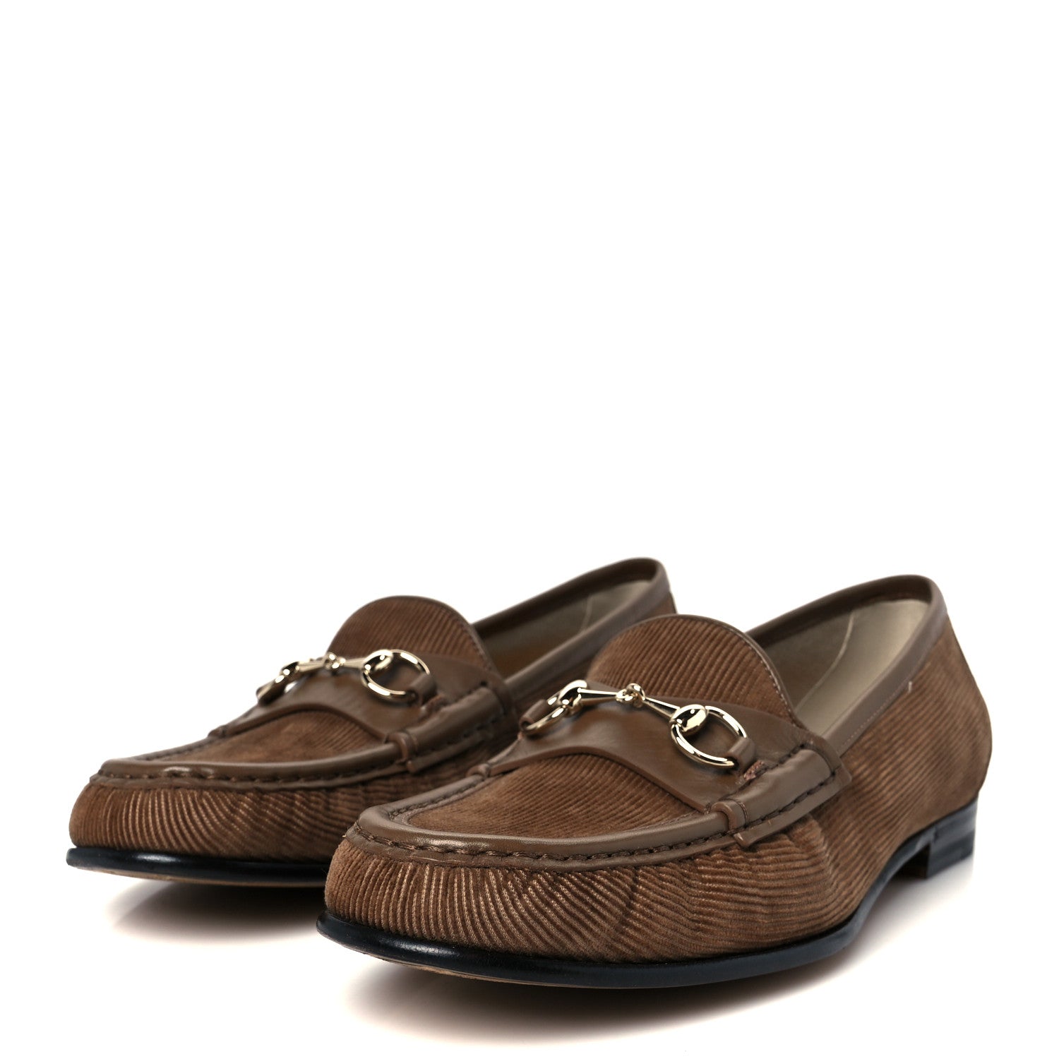 Gucci Corduroy Womens 1953 Horsebit Loafers 38.5 Velvety Camel 4 of 9