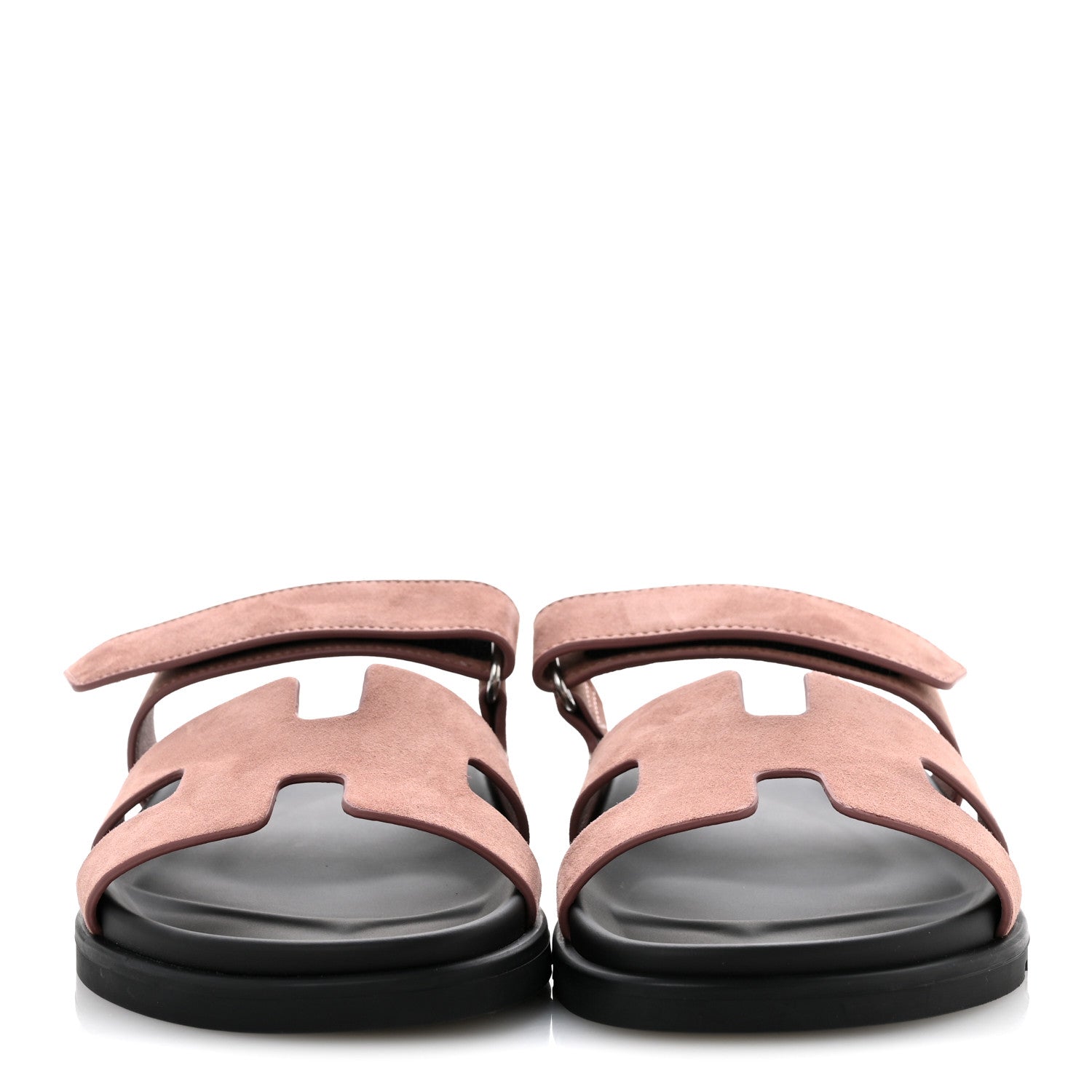Hermes Suede Goatskin Womens Chypre Sandals 40 Rose Antique 3 of 10