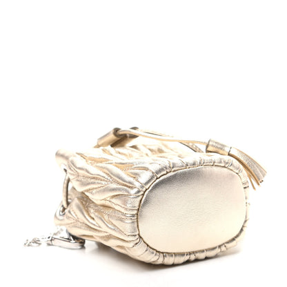 Miu Miu Metallic Nappa Matelasse Mini Bandoliera Gold 4 of 9