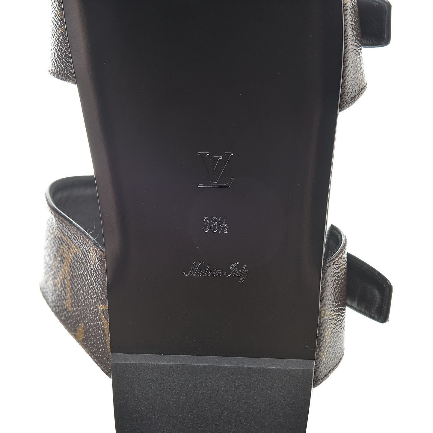 Monogram Bom Dia Mule Sandals 38.5 Black