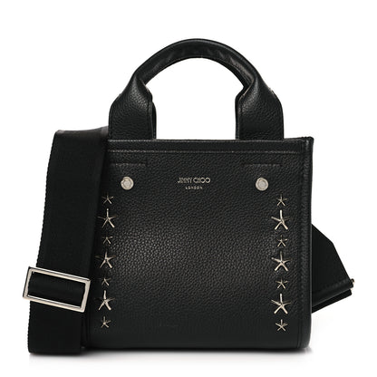 Jimmy Choo Soft Grainy Calfskin Star Studded Mini Pegasi Tote Black 1 of 9
