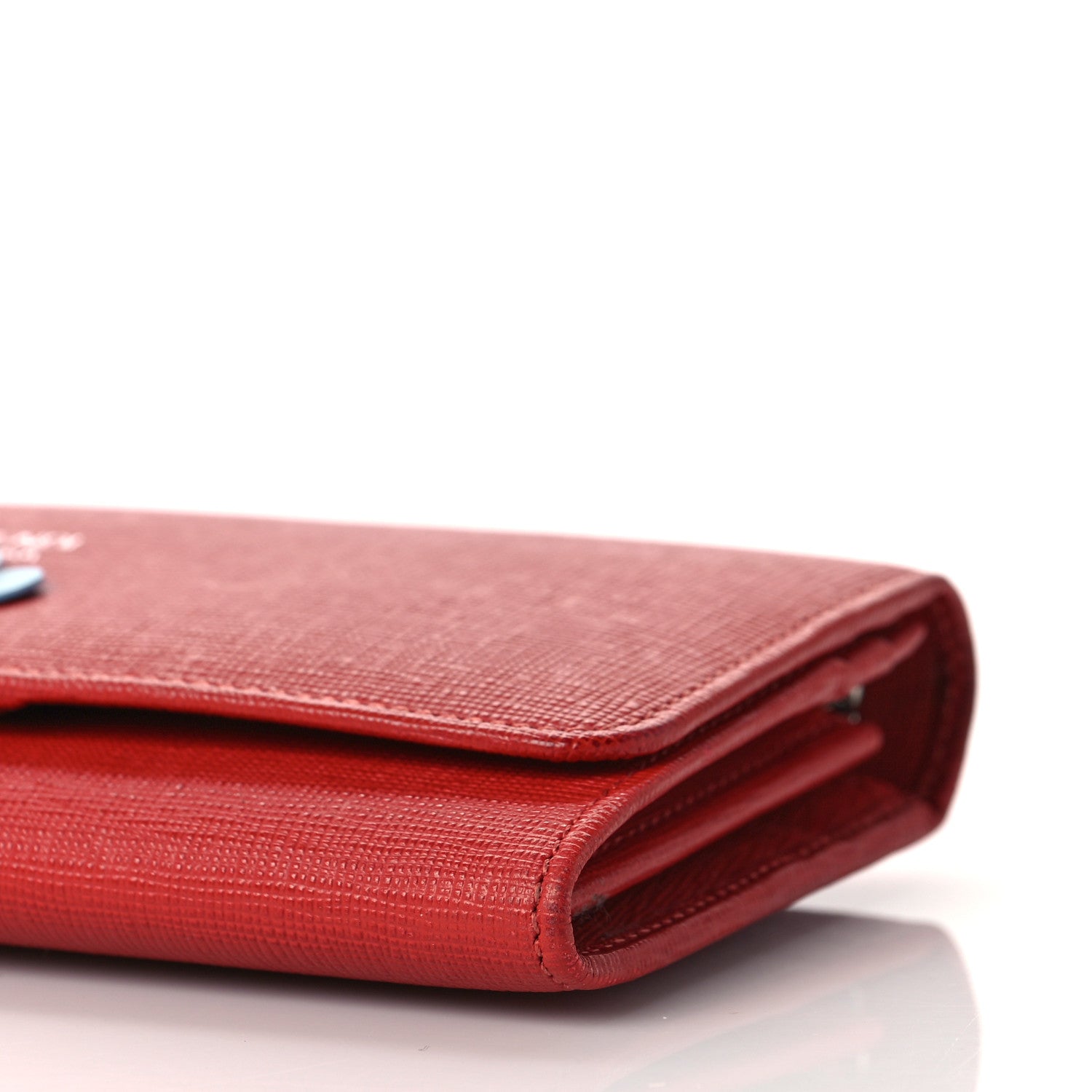 Fendi Vitello Elite Flowerland Continental Wallet On Chain Red 6 of 8