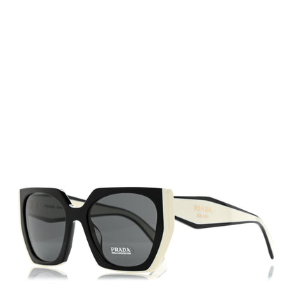 Prada Acetate Sunglasses SPR 15W Black White 1 of 8
