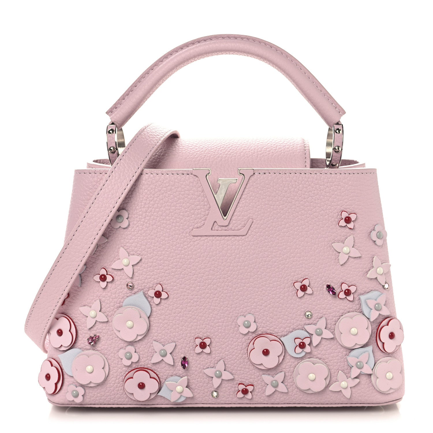 Louis Vuitton Taurillon Mechanical Flowers Capucines BB Magnolia 1 of 8
