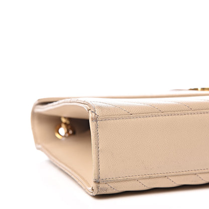 Saint Laurent Grain De Poudre Matelasse Chevron Large Monogram Satchel Nude Powder 5 of 18