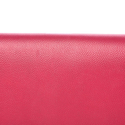 Saint Laurent Grain De Poudre Classic Monogram Cassandre Wallet Fuchsia 20 of 38