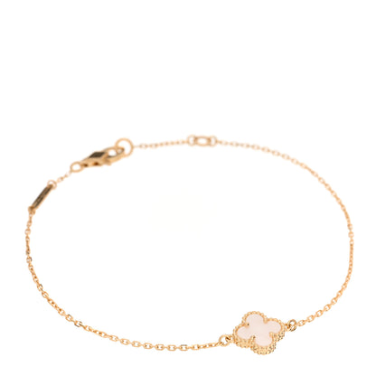 Van Cleef & Arpels 18K Yellow Gold Mother of Pearl Sweet Alhambra Bracelet 1 of 9