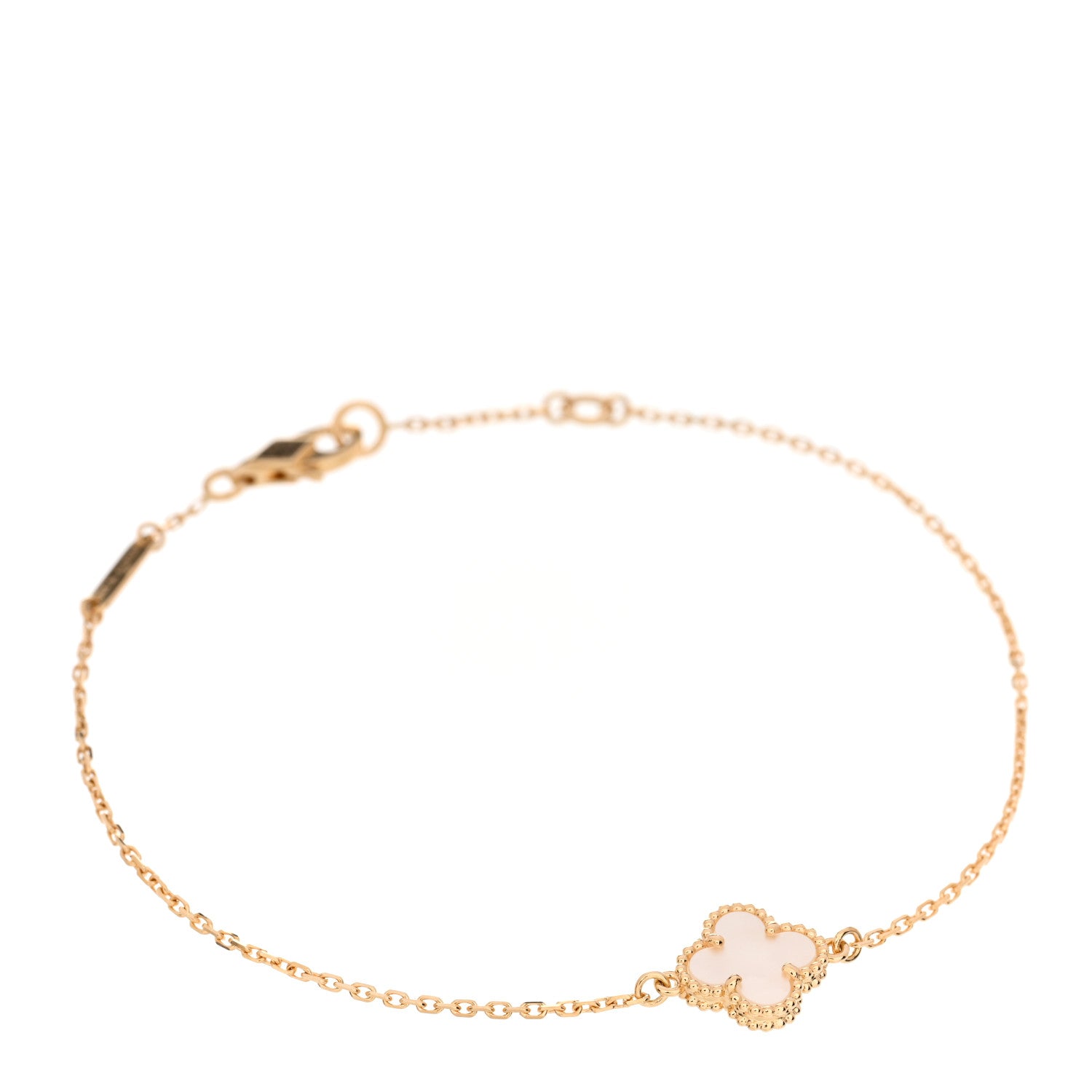 Van Cleef & Arpels 18K Yellow Gold Mother of Pearl Sweet Alhambra Bracelet 1 of 4