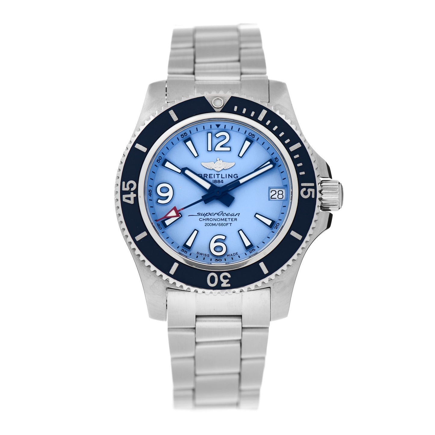 Stainless Steel 36mm Super Ocean Chronometer Automatic Watch Blue A17316