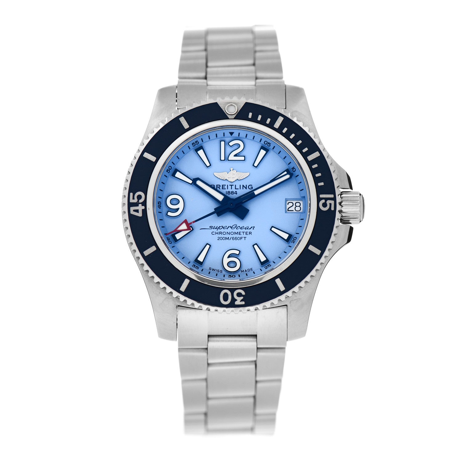 Breitling Stainless Steel 36mm Super Ocean Chronometer Automatic Watch Blue A17316 1 of 5