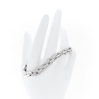 Cartier 18K White Gold Diamond Maillon Panthere Link Bracelet 2 of 5