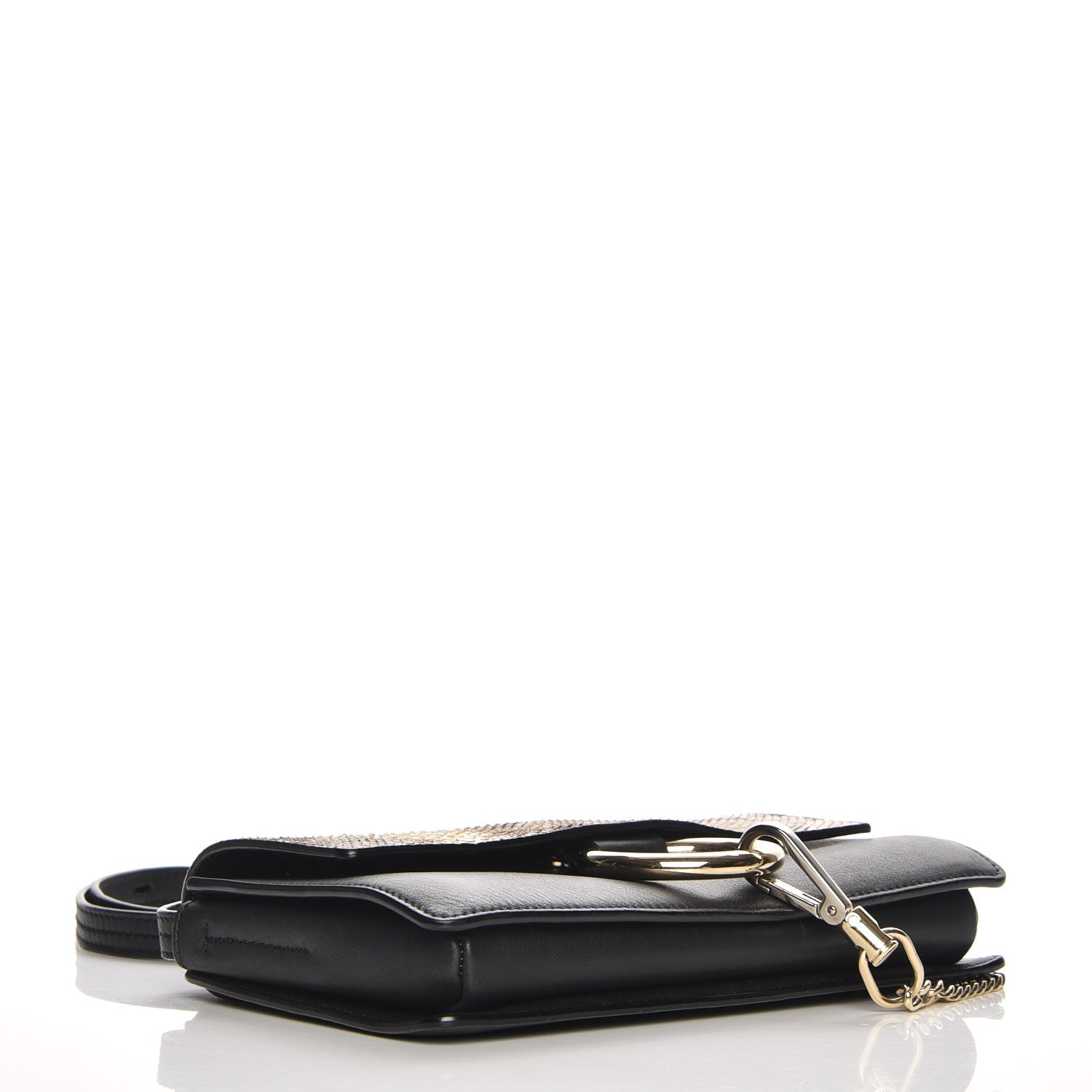 Chloe Python Calfskin Small Faye Shoulder Bag Black 4 of 7