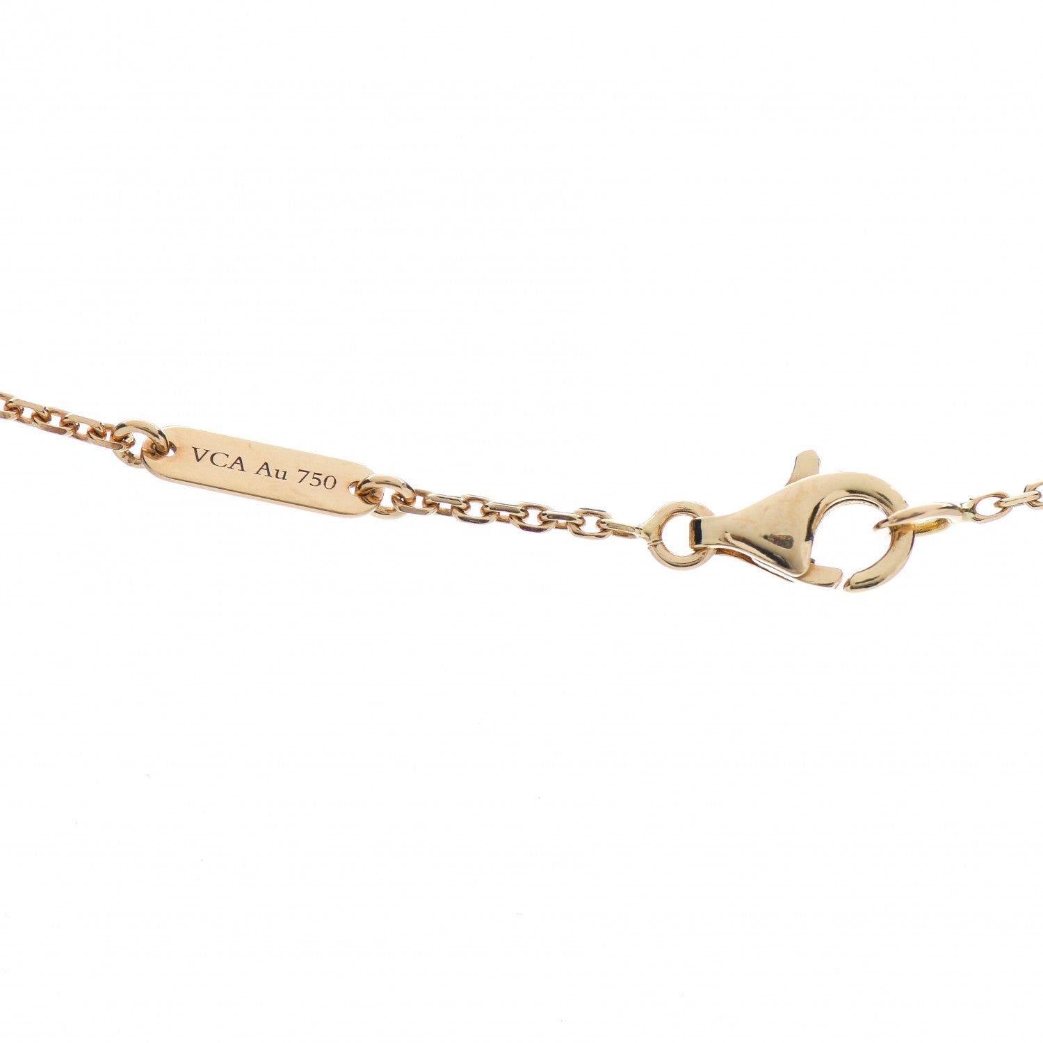 Van Cleef & Arpels 18K Yellow Gold Mother of Pearl Vintage Alhambra Pendant Necklace 4 of 5