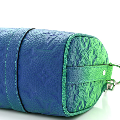 Louis Vuitton Taurillon Illusion Keepall XS Bleu Vert 9 of 10