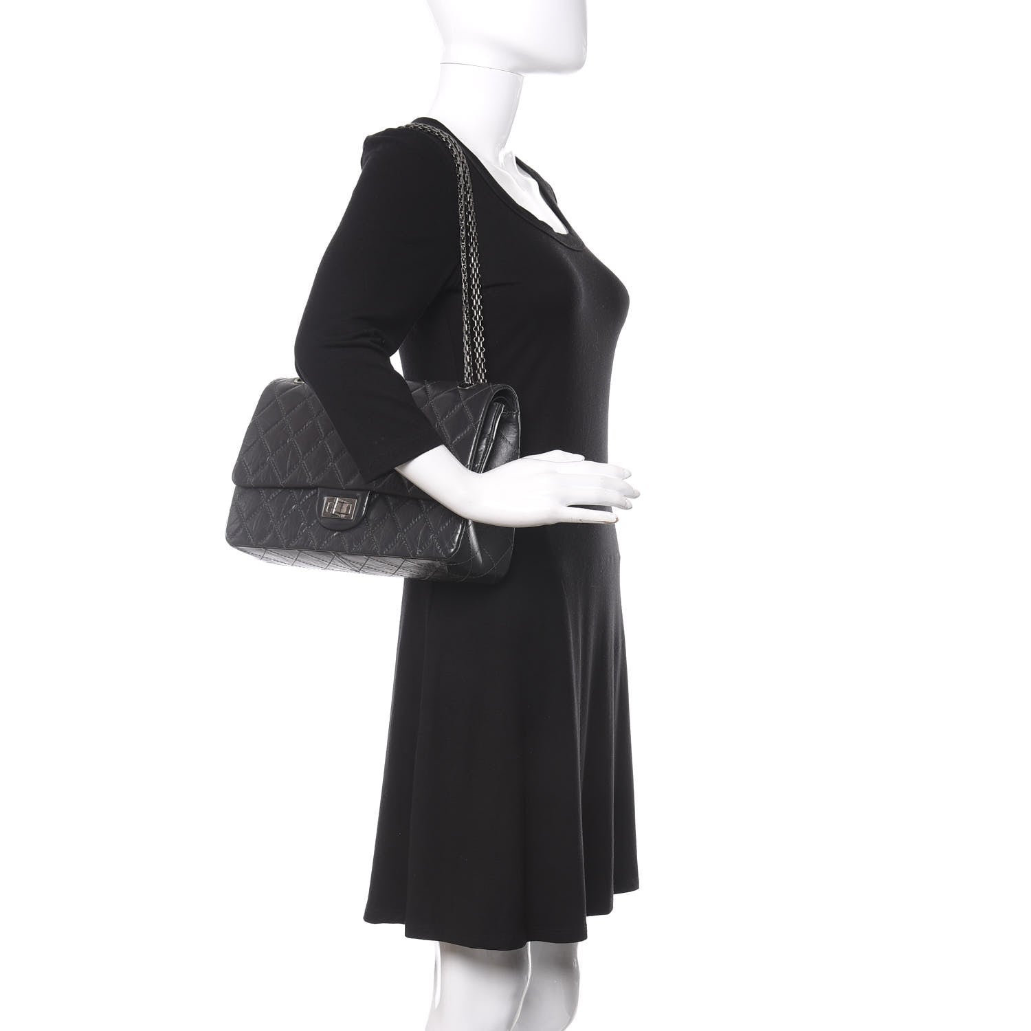 Chanel Aged Calfskin Quilted 2.55 Reissue 227 Flap Dark Grey 2 of 10