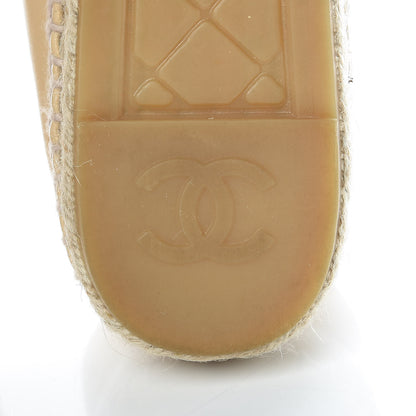 Chanel Lambskin CC Espadrilles 37 Beige Black 7 of 10
