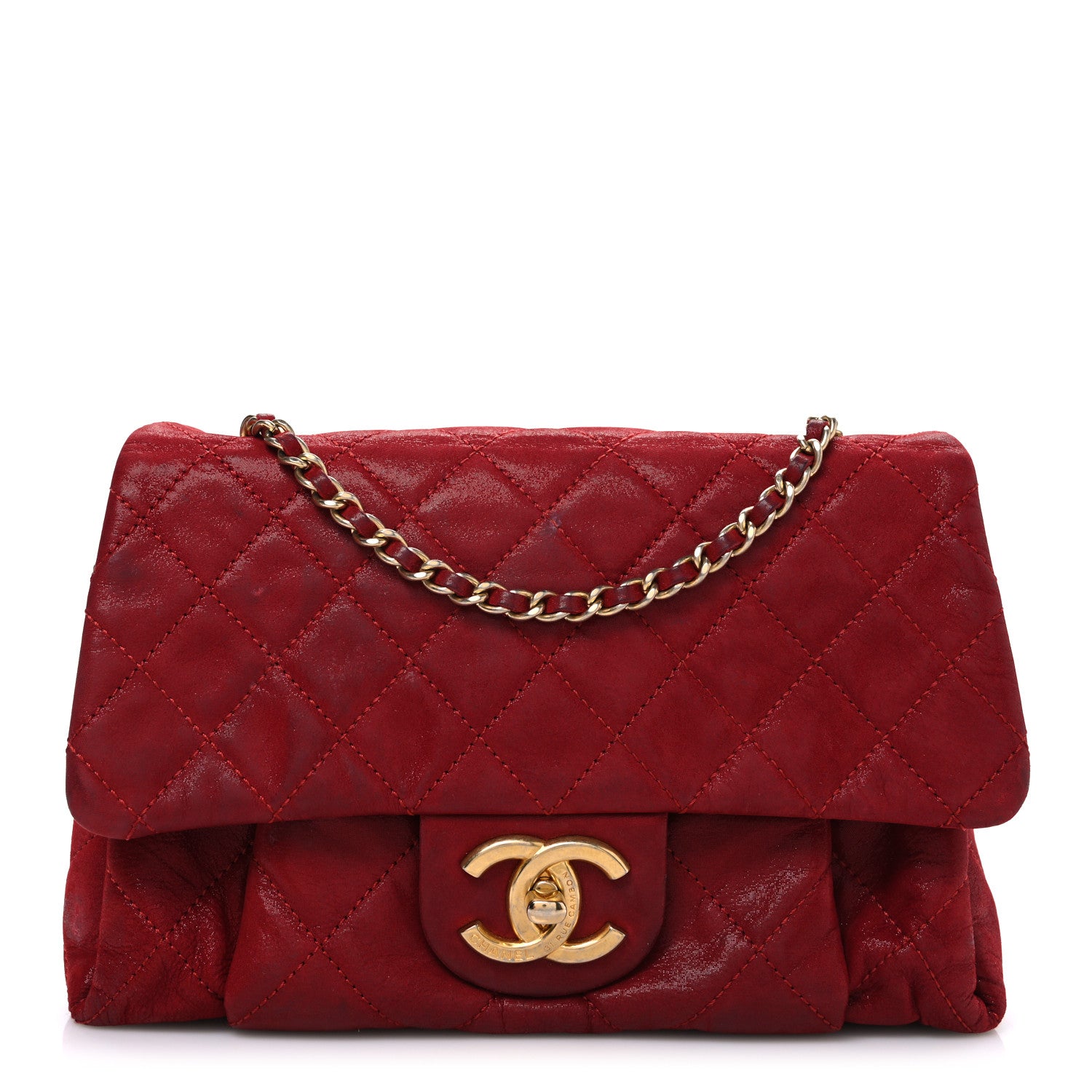 Chanel Iridescent Calfskin Quilted Small Chic Quilt Flap Red 1 of 11