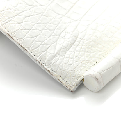 Nancy Gonzalez Crocodile Foldover Clutch White 10 of 13