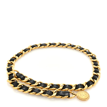 Chanel Lambskin Chain CC Medallion Belt Black Gold 1 of 3