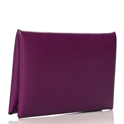 Hermes Chevre Mysore Calvi Card Case Anemone 3 of 10