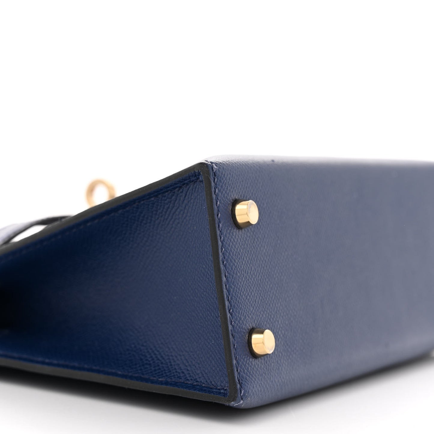 Madame Calfskin Shiny Alligator Mini Kelly Sellier Touch 20 Bleu Encre