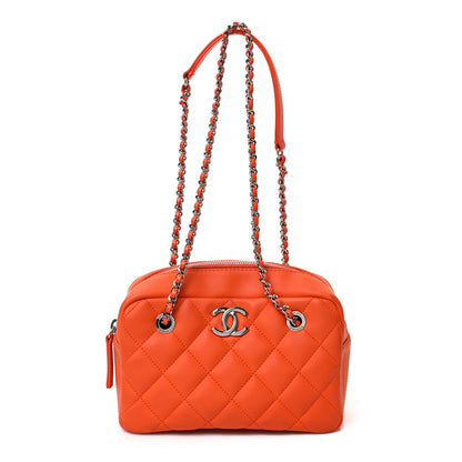 Chanel Rubber Quilted Lambskin Coco Rain Camera Bag Orange 1 of 14