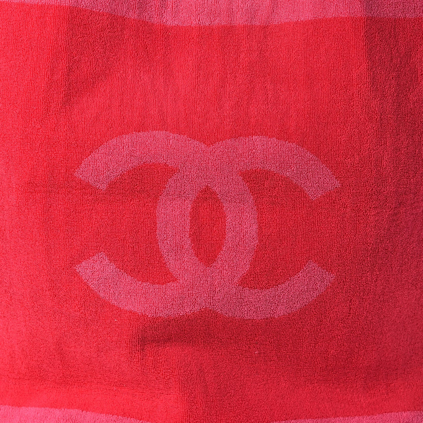 Terry Cotton CC Beach Tote Towel Pink Red