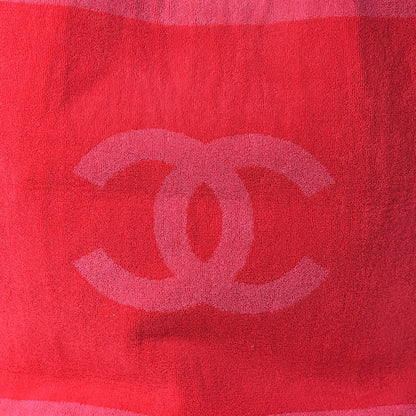 Chanel Terry Cotton CC Beach Tote Towel Pink Red 8 of 10