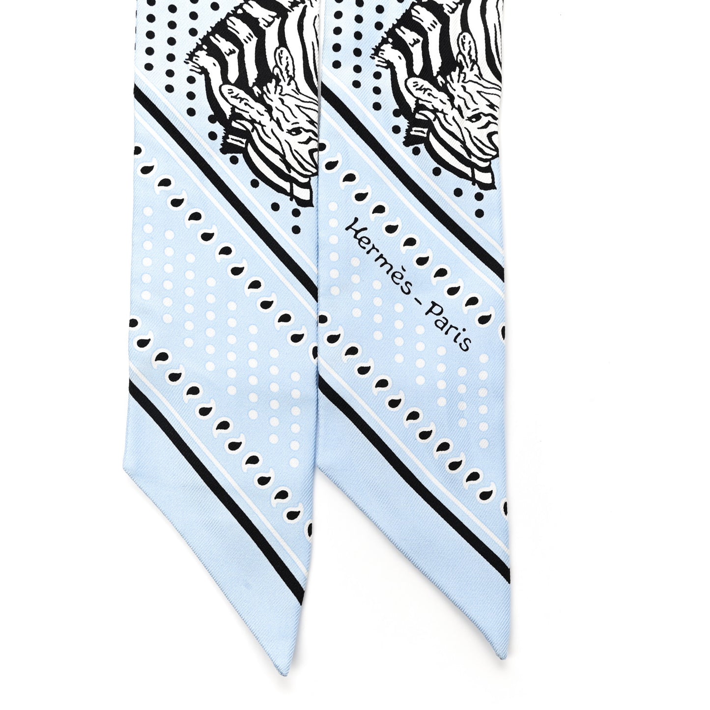 Silk Les Zebres Twilly Ciel Black White