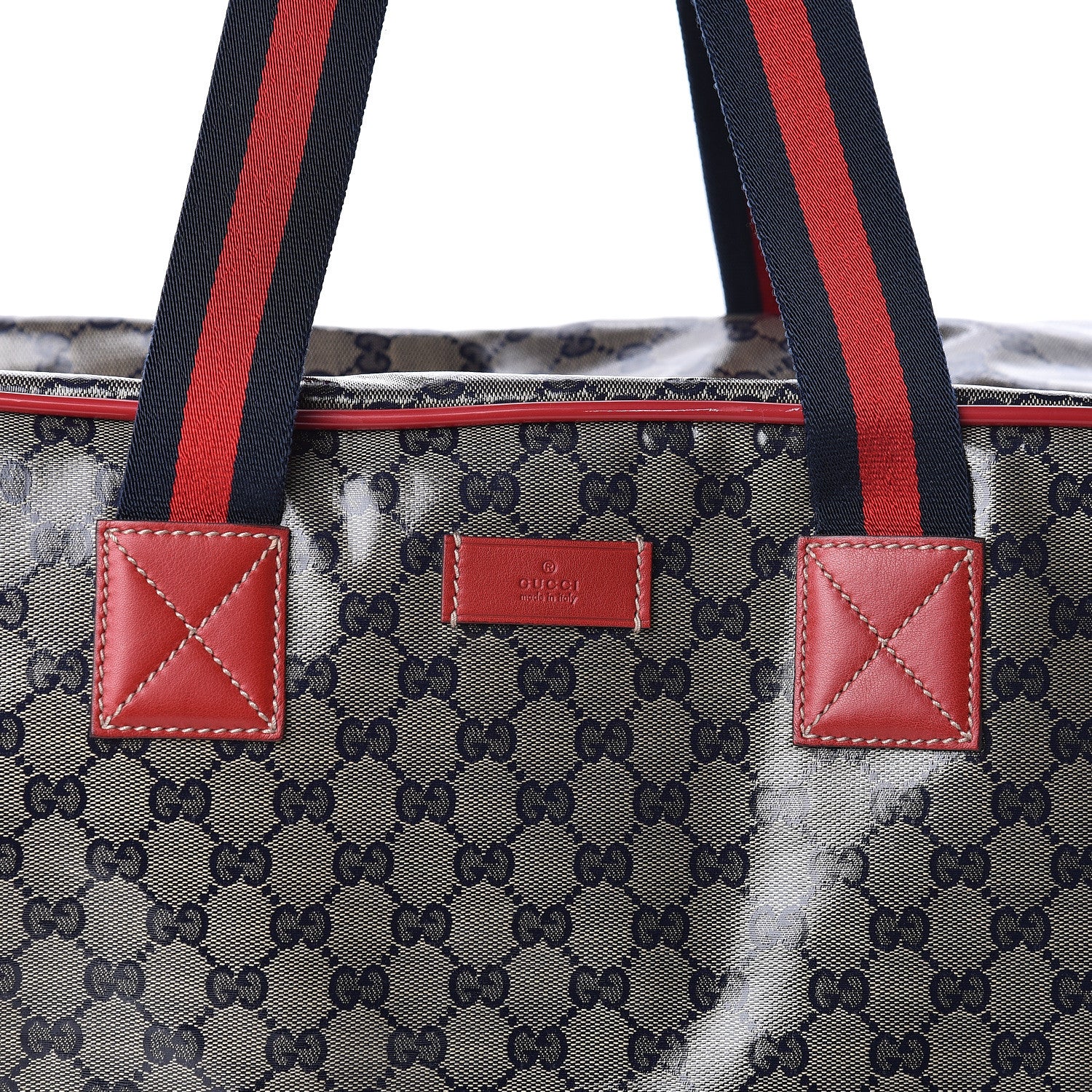 Gucci Crystal Monogram Web Medium Collapsible Carry On Duffle Navy 8 of 12