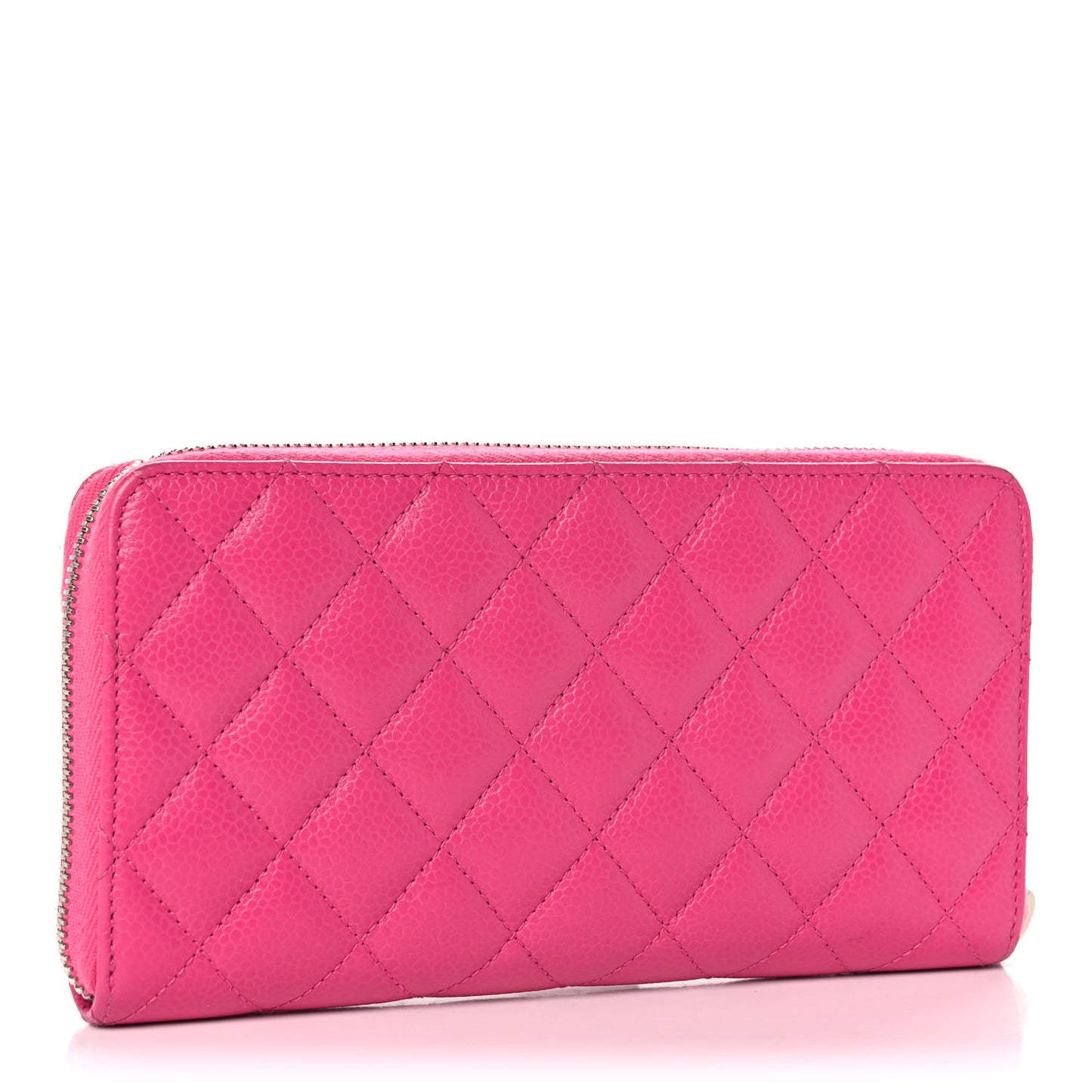 Caviar Quilted Large Gusset Zip Around Wallet Pink