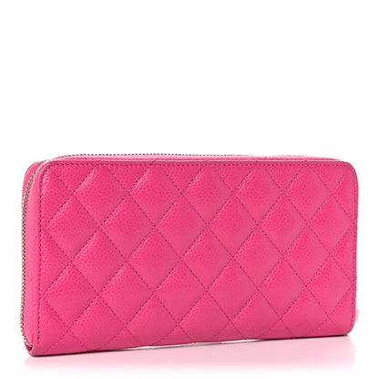 Chanel Caviar Quilted Large Gusset Zip Around Wallet Pink 3 of 13
