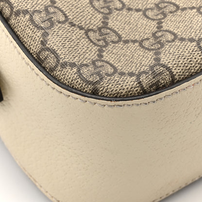 Gucci GG Supreme Monogram Textured Calfskin Web Small Ophidia Camera Bag Beige Ebony Mystic White 11 of 16
