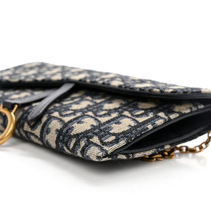 Christian Dior Oblique Saddle Chain Long Wallet Blue 11 of 13