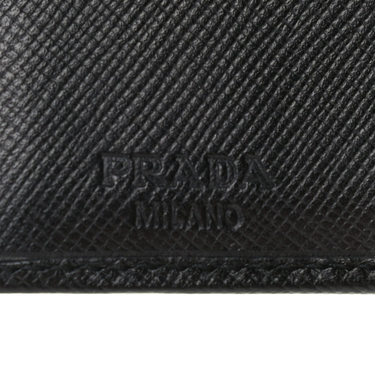 Prada Saffiano Metal Tri-Fold Wallet Black 6 of 8