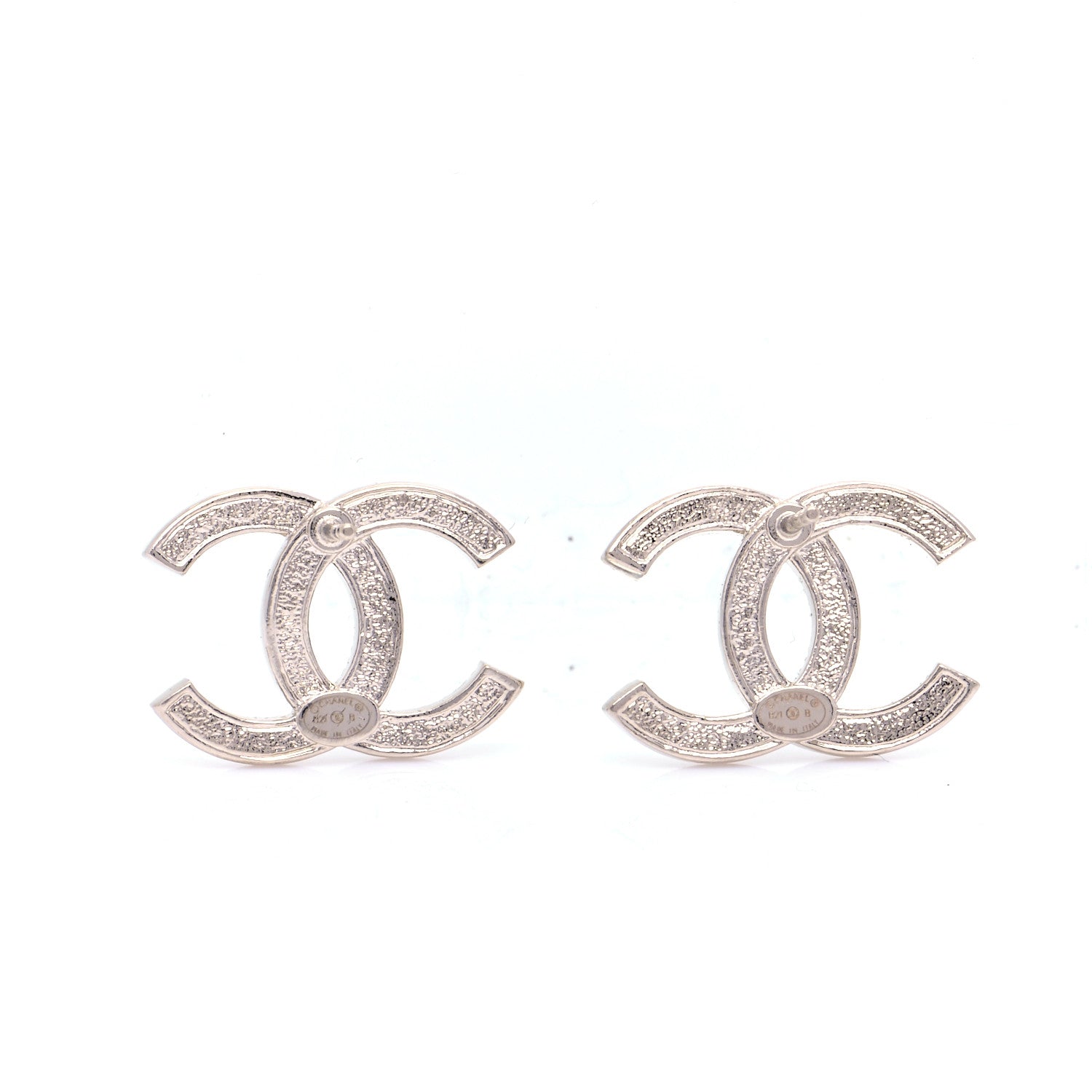 Chanel Crystal CC Earrings Gold 5 of 6