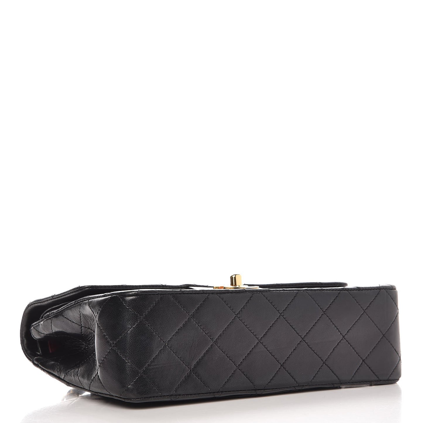 Lambskin Quilted Small Double Flap Black
