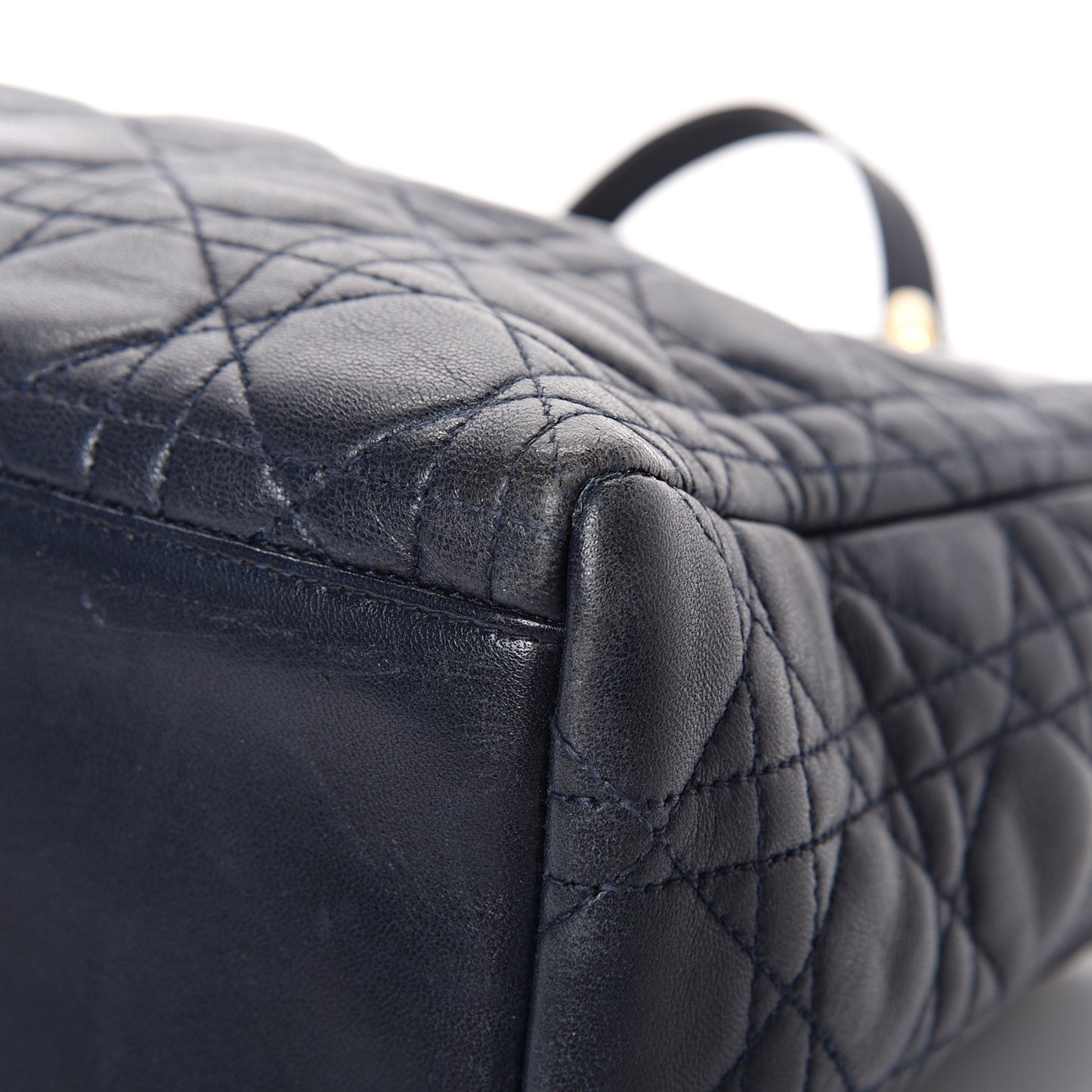 Lambskin Cannage Medium Lady Dior Navy Blue