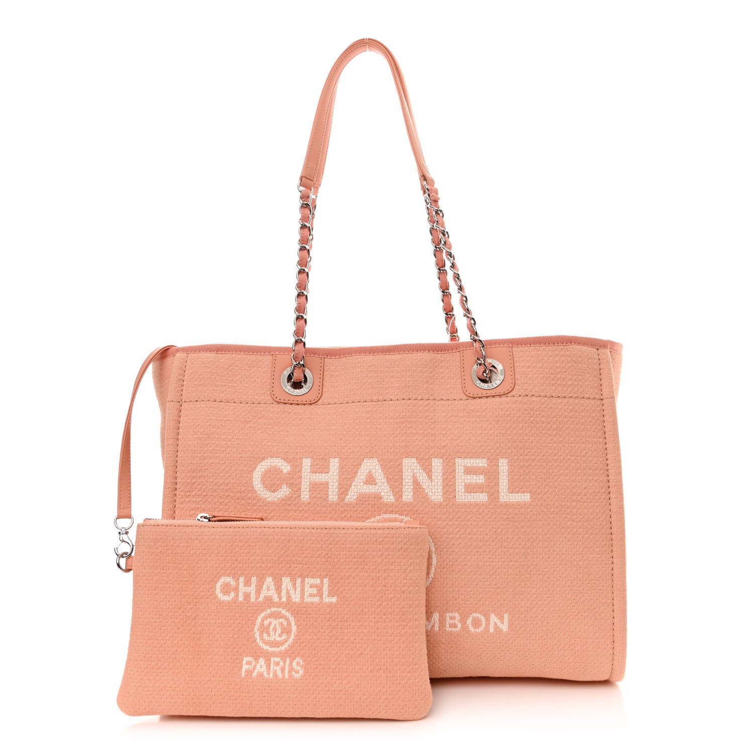 Chanel Mixed Fibers Small Deauville Tote Light Orange 3 of 11