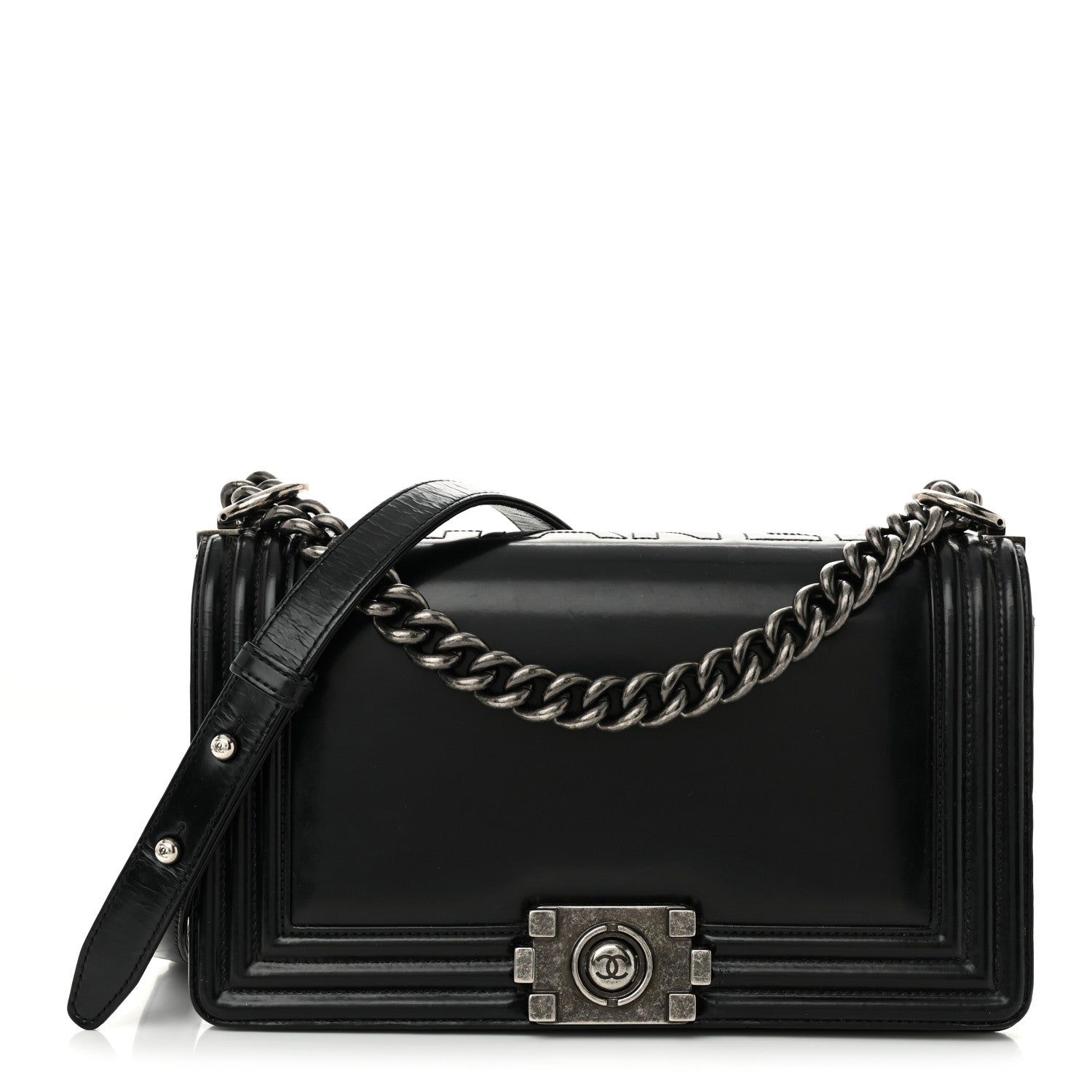 Chanel Glazed Calfskin Medium Boy Flap Black 1 of 13